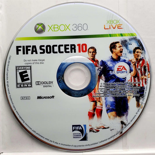 FIFA Soccer 10 disc for Xbox 360 (X360) sports soccer video game