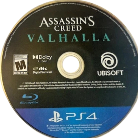 Assassin’s Creed: Valhalla PlayStation 4 (PS4) video game disc open world action RPG