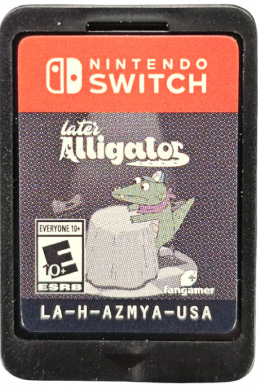 Later Alligator Nintendo Switch for adventure puzzle video game fans featuring hand drawn cartoon visuals humorous storytelling quirky characters point and click gameplay mystery solving interactive exploration charming animation family friendly adventure collectible gaming appeal game cartridge