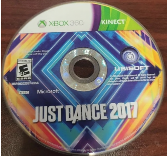 Just Dance 2017 disc for Xbox 360 (X360) motion-controlled dance rhythm video game