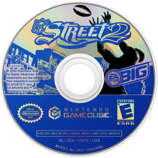 NFL Street 2 disc for Nintendo GameCube (GC) street football sports video game
