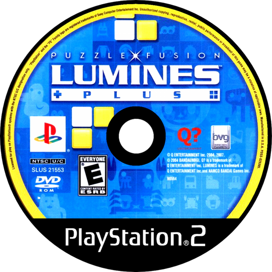 Lumines Plus disc art for PlayStation 2 (PS2) video game