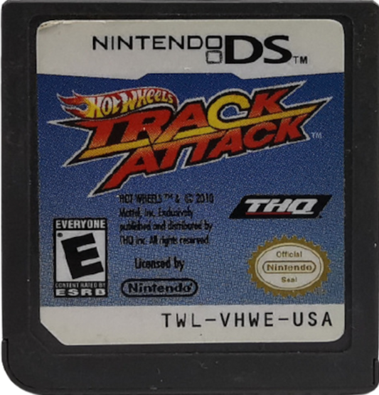 Hot Wheels Track Attack for Nintendo DS, cartridge for an arcade racing video game with stunt tracks, high-speed driving, collectible cars, and competitive racing gameplay