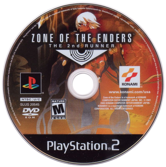 Zone of the Enders: The 2nd Runner – PlayStation 2 (PS2) video game disc, mecha action.