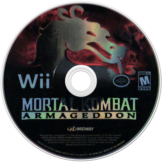 Mortal Kombat Armageddon Nintendo Wii for fighting video game fans featuring intense one on one combat iconic Mortal Kombat characters create a fighter mode brutal finishing moves motion controls arcade and multiplayer battles fantasy martial arts action collectible gaming appeal disc
