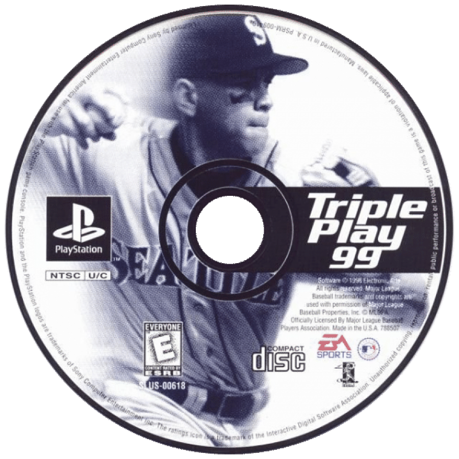 Triple Play 99 disc for PlayStation 1 (PS1) baseball sports video game
