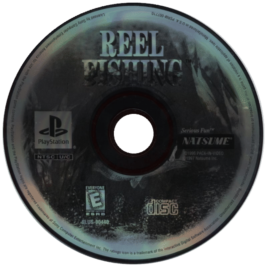Reel Fishing disc for PlayStation 1 (PS1) fishing simulation video game