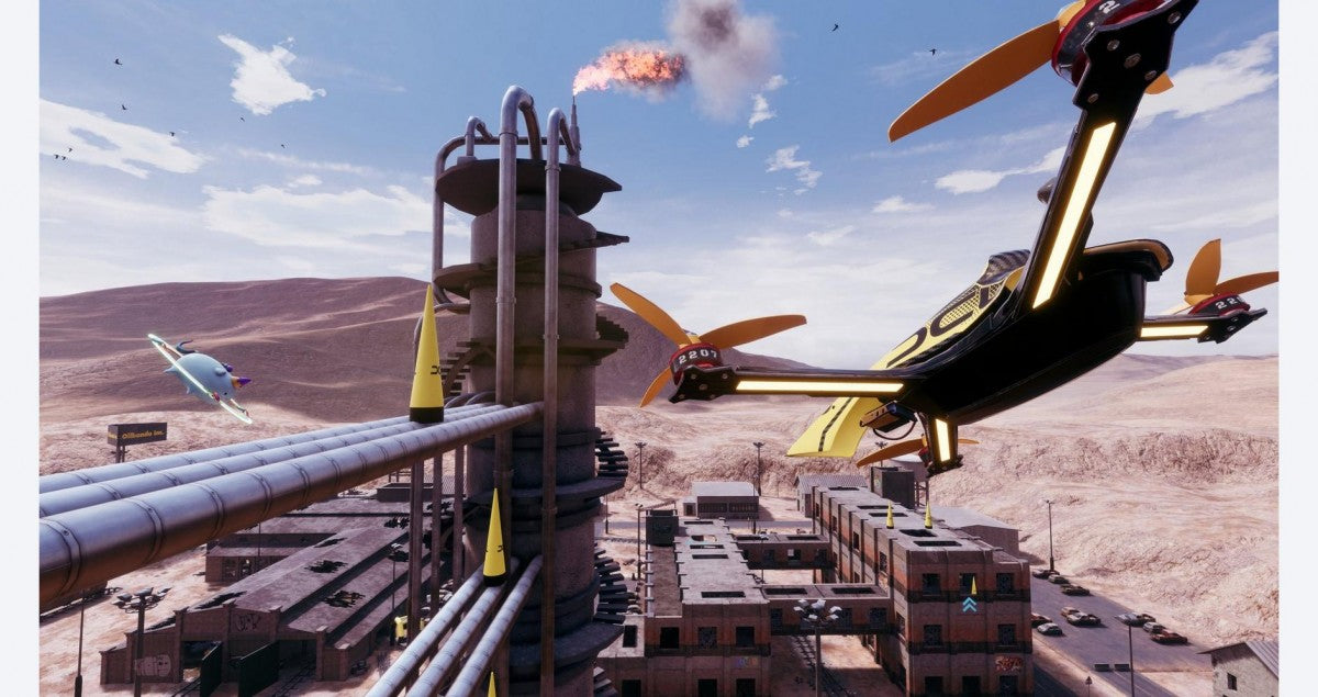 DCL The Game – PlayStation 4 (PS4) video game gameplay, drone racing simulation by Climax Studios