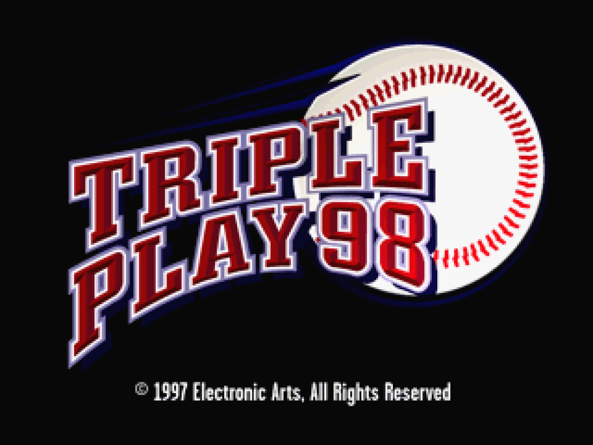 Triple Play 98 home screen for PlayStation 1 (PS1) baseball sports video game
