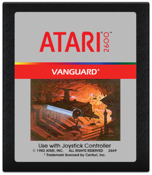 Vanguard cartridge art for Atari 2600 (2600) video game