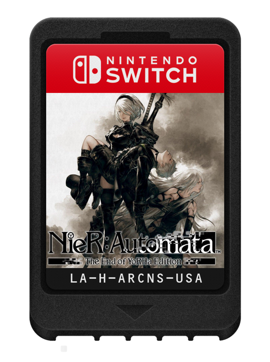NieR Automata The End of YoRHa Edition Nintendo Switch game featuring action RPG gameplay with fast paced combat open world exploration multiple story paths and a deep sci fi narrative following androids in a war against machines cartridge