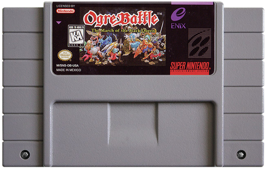 Ogre Battle The March of the Black Queen PS1 PlayStation 1 strategy RPG tactical warfare fantasy army management branching story retro video game cartridge