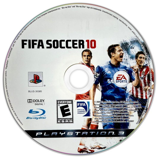 FIFA Soccer 10 retro PlayStation 3 video game featuring realistic football gameplay, online multiplayer matches, tournament competition and classic PS3 entertainment - disc