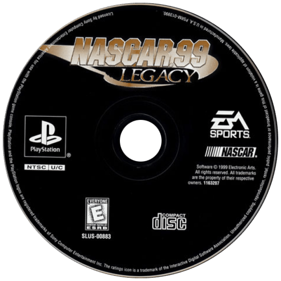 NASCAR 99 Legacy disc for PlayStation 1 (PS1) retro racing video game