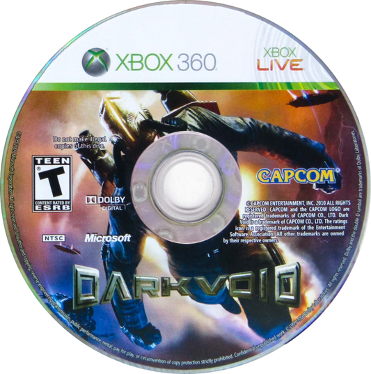 Dark Void disc for Xbox 360 (X360) sci-fi action shooter video game