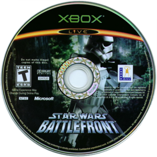 Star Wars: Battlefront disc art for Xbox (XBOX) video game