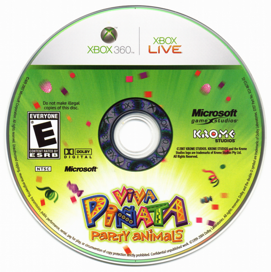 Viva Piñata: Party Animals disc for Xbox 360 (X360) party mini-game video game