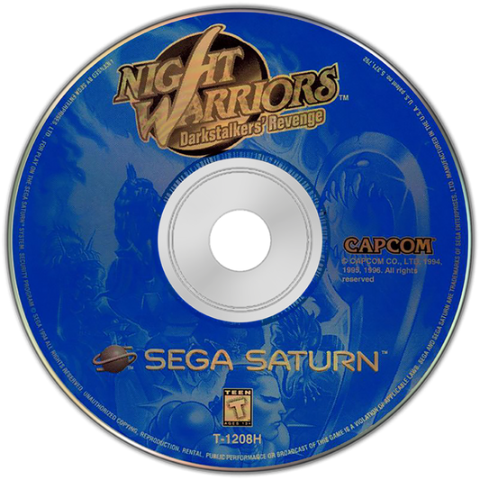 Night Warriors Darkstalkers' Revenge disc art for Sega Saturn (SS) video game