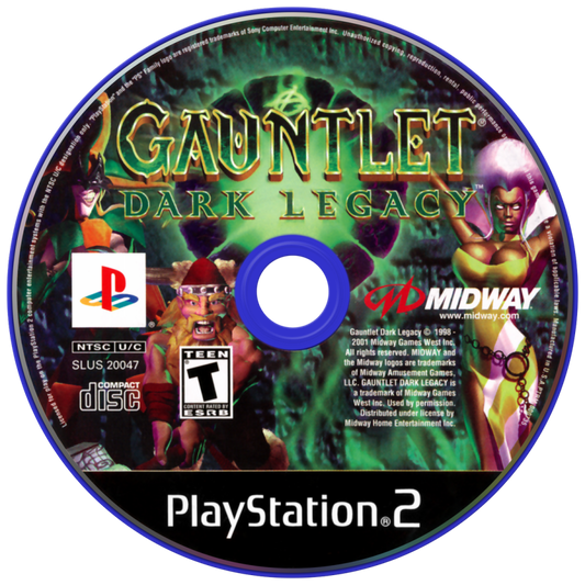 Gauntlet: Dark Legacy disc for PlayStation 2 (PS2) fantasy action RPG hack-and-slash video game