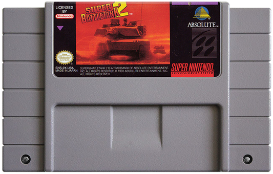 Super Battletank 2 for Super Nintendo Entertainment System with tank combat and military action theme cartridge