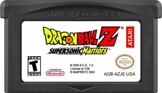 Dragon Ball Z Supersonic Warriors cover art for Game Boy Advance GBA video game game cartridge