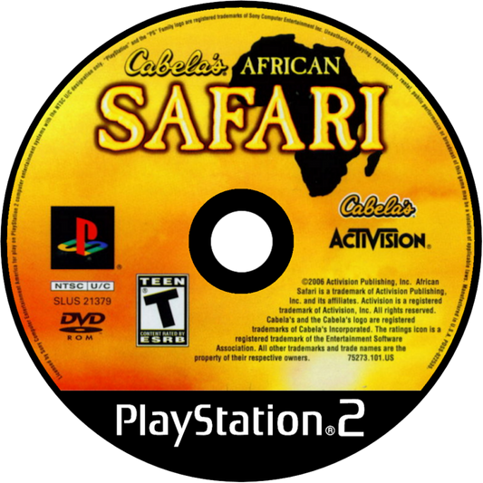 Cabela’s African Safari for PlayStation 2 with hunting simulation and wildlife adventure theme disc