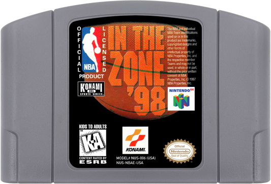 NBA In the Zone 98 cartridge for Nintendo 64 N64 video game