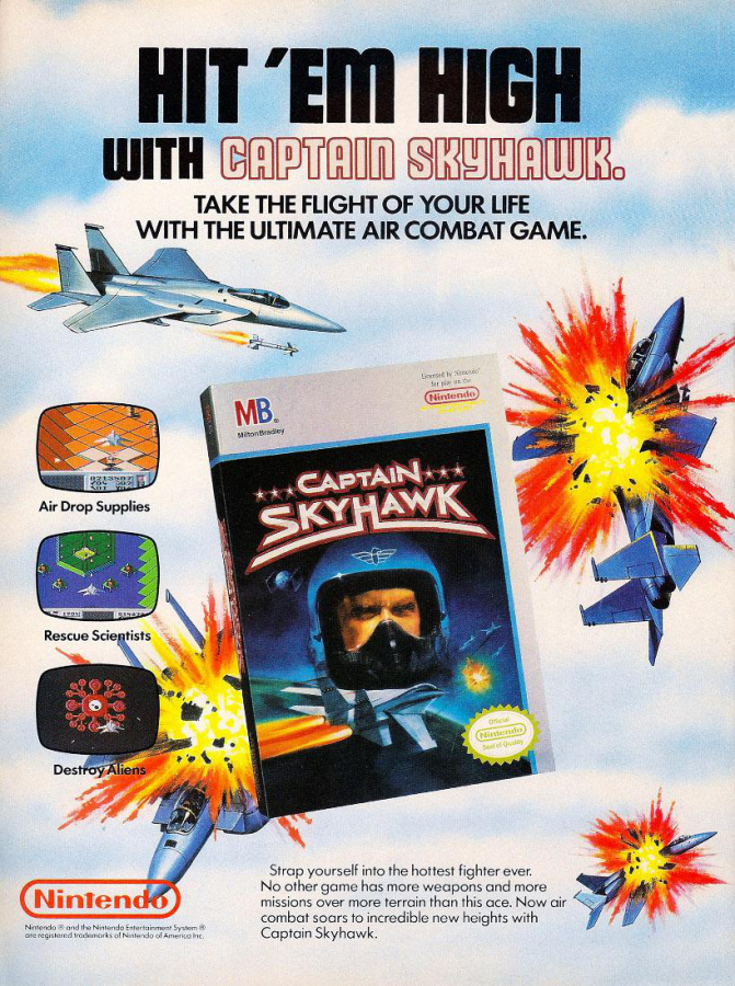 Captain Skyhawk advert for Nintendo Entertainment System (NES) retro video game