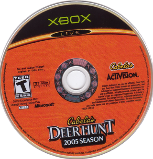 Cabela's Deer Hunt: 2005 Season disc art for Xbox (XBOX) video game