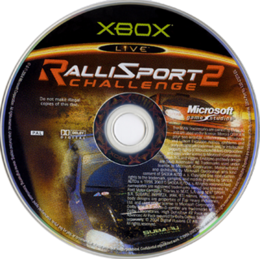 Rallisport Challenge 2 disc art for Xbox (XBOX) video game