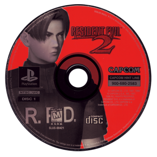 Resident Evil 2 disc for PlayStation 1 (PS1) survival horror video game