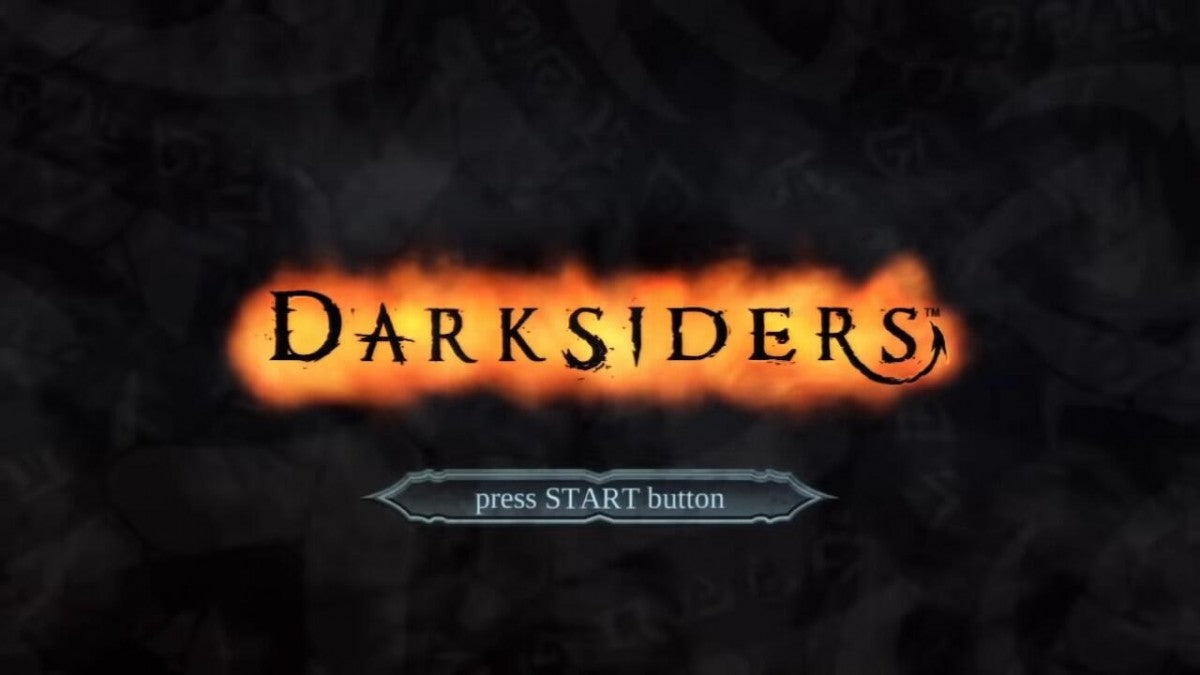 Darksiders start screen for Xbox 360 (X360) action-adventure role-playing video game