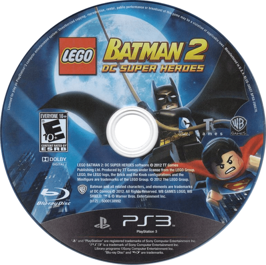 LEGO Batman 2 disc for PlayStation 3 (PS3) video game