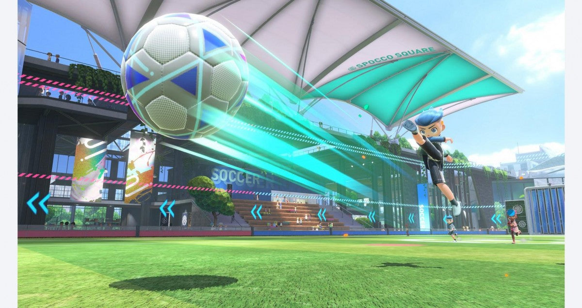 Nintendo Switch Sports with leg strap gameplay image for Nintendo Switch NS video game