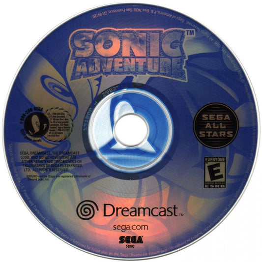Sonic Adventure Sega All Stars Sega Dreamcast DC for retro video game enthusiasts featuring high speed 3D platforming gameplay iconic Sonic the Hedgehog characters action adventure exploration multiple playable characters Chao Garden memorable boss battles classic Dreamcast collectible gaming appeal disc