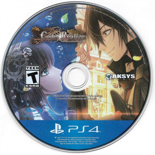Code: Realize Bouquet of Rainbows – PlayStation 4 (PS4) video game disc, otome/visual novel by Idea Factory