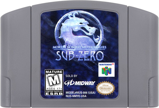 Mortal Kombat Mythologies: Sub-Zero cartridge for Nintendo 64 (N64) video game
