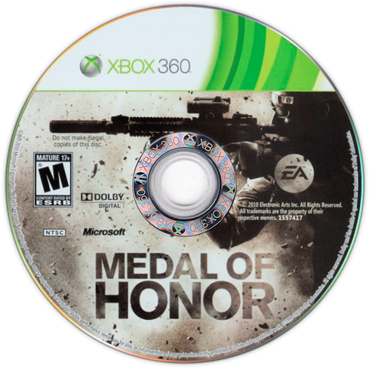 Medal of Honor disc for Xbox 360 (X360) first-person shooter video game