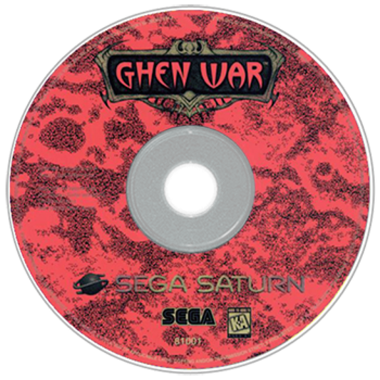 Ghen War Sega Saturn first person mech shooter sci fi combat giant robot warfare futuristic military missions cockpit gameplay arcade style action Sega Saturn exclusive retro gaming software video game title disc