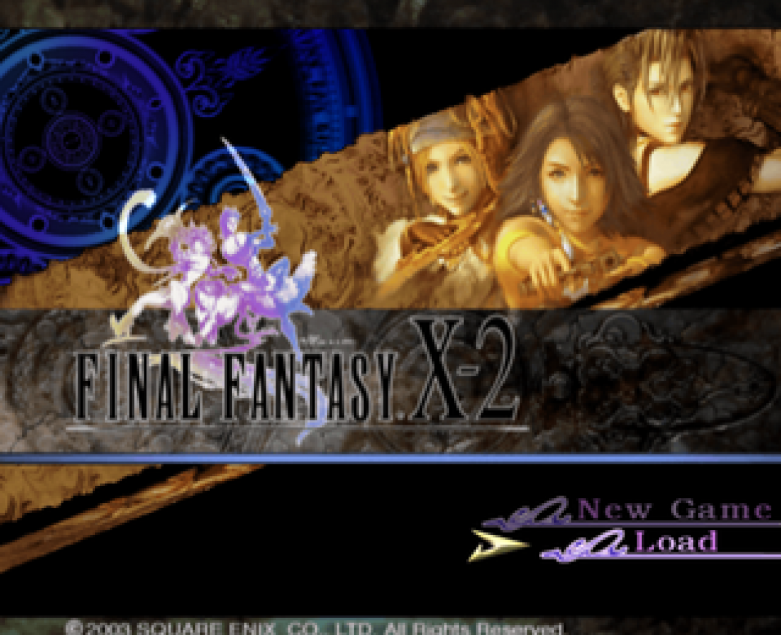 Final Fantasy X-2 Greatest Hits title screen for Playstation 2 Role Playing video game.