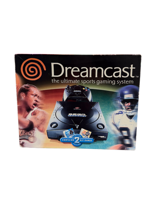 Front of the Sega Sports black Dreamcast box showing logo, game branding, and cover art