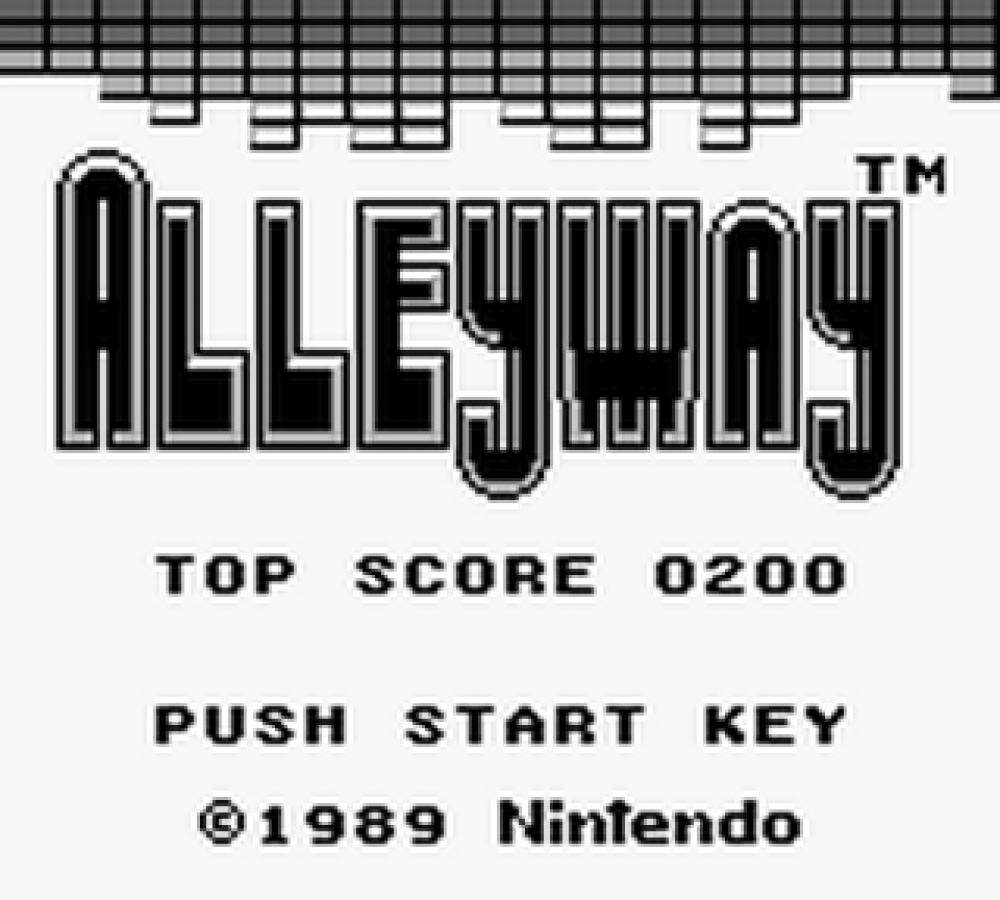 Alleyway title cover for Game Boy (GB) video game