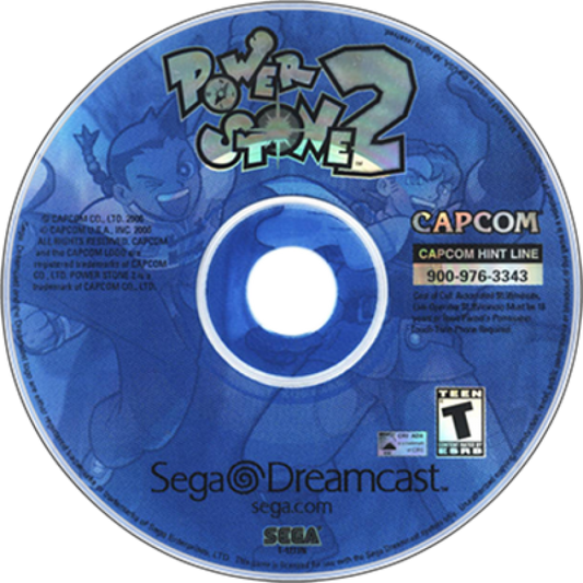 Power Stone 2 Dreamcast featuring 3D arena fighting gameplay with colorful characters and dynamic battle stages disc