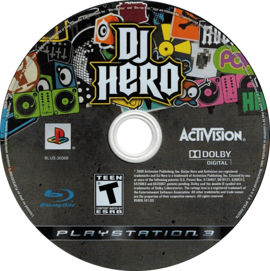 DJ Hero disc art for PlayStation 3 (PS3) video game