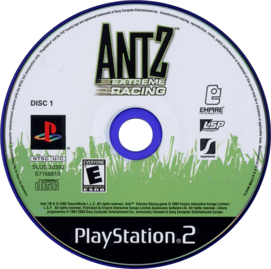 Antz Extreme Racing PS2 racing video game disc