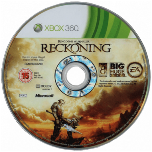 Kingdoms of Amalur: Reckoning Xbox 360 disc art for action role-playing video game