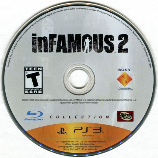 Infamous Collection for PlayStation 3 featuring action adventure gameplay disc