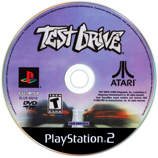 Test Drive disc art for Playstation 2 (PS2) video game