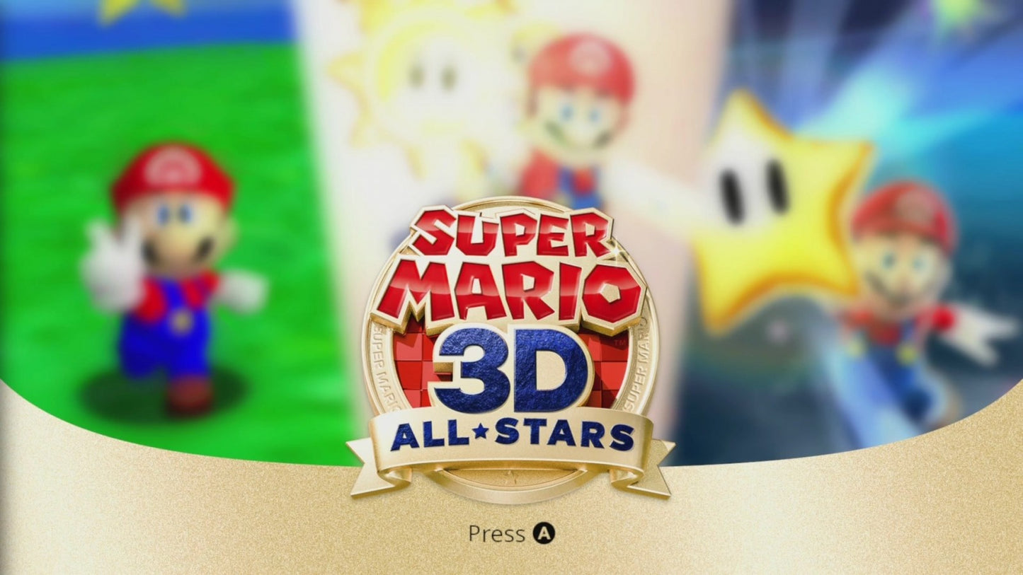 Super Mario 3D All Stars home screen for Nintendo Switch compilation game