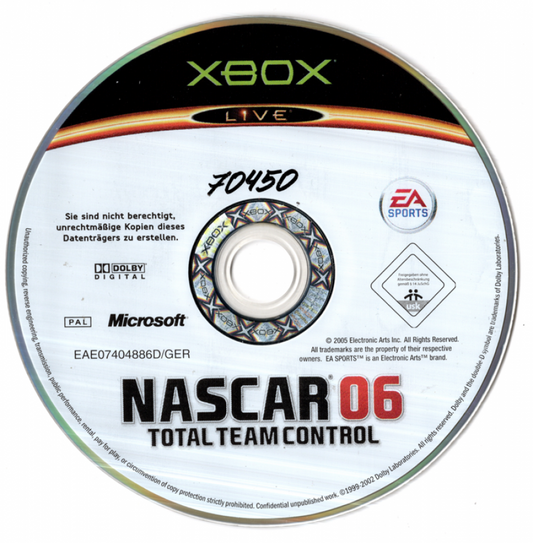 NASCAR 06: Total Team Control disc for Xbox (XBOX) video game